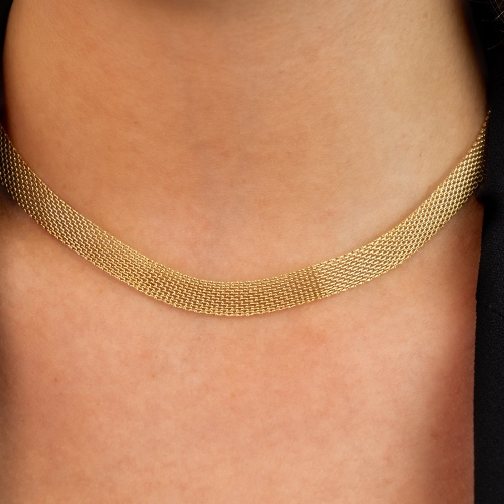 18GP Watch Strap Style Choker Necklace - Picture 3 of 5
